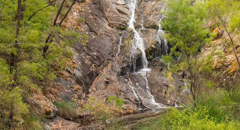 Water falling down rocks at Beedelup
