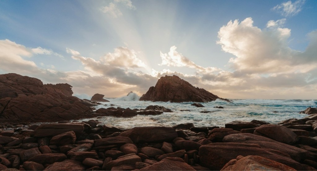 View of Sugarloaf Rock on a wild winter day