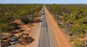 Highway in Western Australia with forests on both sides